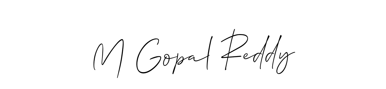 Make a beautiful signature design for name M Gopal Reddy. With this signature (Allison_Script) style, you can create a handwritten signature for free. M Gopal Reddy signature style 2 images and pictures png