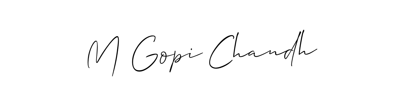 Create a beautiful signature design for name M Gopi Chandh. With this signature (Allison_Script) fonts, you can make a handwritten signature for free. M Gopi Chandh signature style 2 images and pictures png