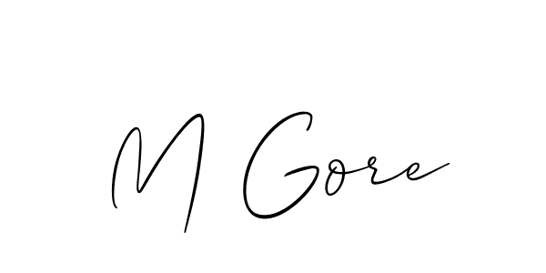 if you are searching for the best signature style for your name M Gore. so please give up your signature search. here we have designed multiple signature styles  using Allison_Script. M Gore signature style 2 images and pictures png