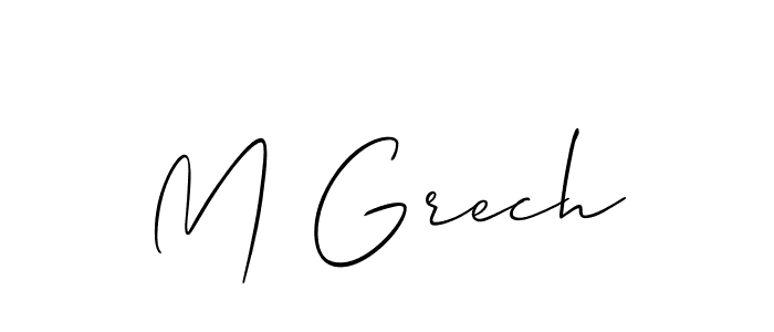 Make a beautiful signature design for name M Grech. With this signature (Allison_Script) style, you can create a handwritten signature for free. M Grech signature style 2 images and pictures png