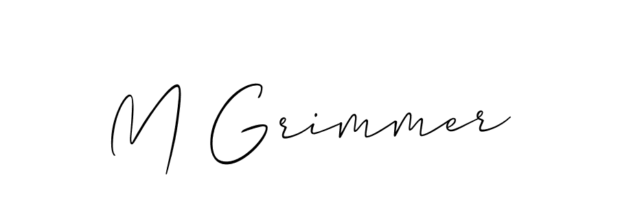 How to make M Grimmer name signature. Use Allison_Script style for creating short signs online. This is the latest handwritten sign. M Grimmer signature style 2 images and pictures png