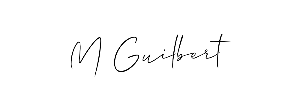 How to make M Guilbert name signature. Use Allison_Script style for creating short signs online. This is the latest handwritten sign. M Guilbert signature style 2 images and pictures png