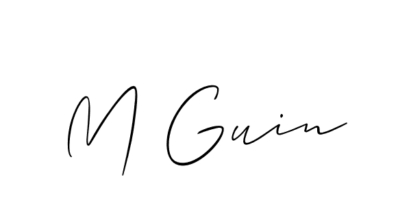 Also we have M Guin name is the best signature style. Create professional handwritten signature collection using Allison_Script autograph style. M Guin signature style 2 images and pictures png
