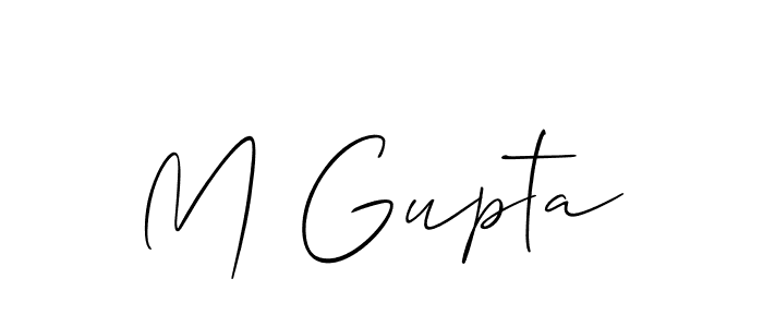 Make a short M Gupta signature style. Manage your documents anywhere anytime using Allison_Script. Create and add eSignatures, submit forms, share and send files easily. M Gupta signature style 2 images and pictures png