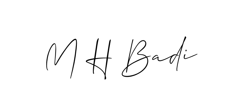 Make a beautiful signature design for name M H Badi. With this signature (Allison_Script) style, you can create a handwritten signature for free. M H Badi signature style 2 images and pictures png