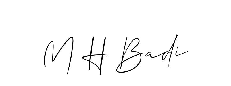 How to make M H Badi signature? Allison_Script is a professional autograph style. Create handwritten signature for M H Badi name. M H Badi signature style 2 images and pictures png