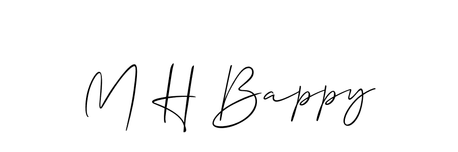 How to make M H Bappy name signature. Use Allison_Script style for creating short signs online. This is the latest handwritten sign. M H Bappy signature style 2 images and pictures png