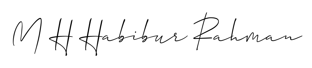 Create an unforgettable impression when signing with M H Habibur Rahman name styled in Allison_Script typography. 100% free online generator. M H Habibur Rahman signature style 2 images and pictures png
