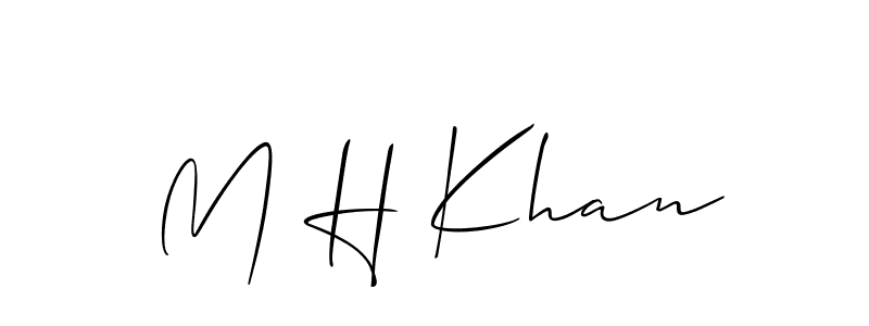 Use a signature maker to create a handwritten signature online. With this signature software, you can design (Allison_Script) your own signature for name M H Khan. M H Khan signature style 2 images and pictures png