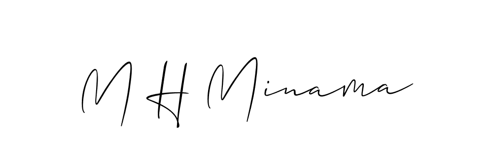 Allison_Script is a professional signature style that is perfect for those who want to add a touch of class to their signature. It is also a great choice for those who want to make their signature more unique. Get M H Minama name to fancy signature for free. M H Minama signature style 2 images and pictures png