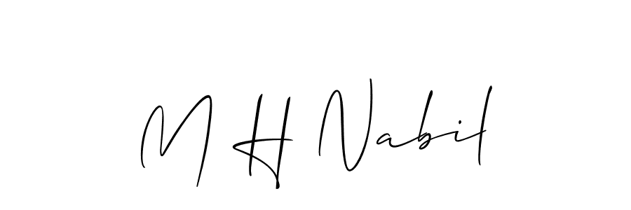 Use a signature maker to create a handwritten signature online. With this signature software, you can design (Allison_Script) your own signature for name M H Nabil. M H Nabil signature style 2 images and pictures png