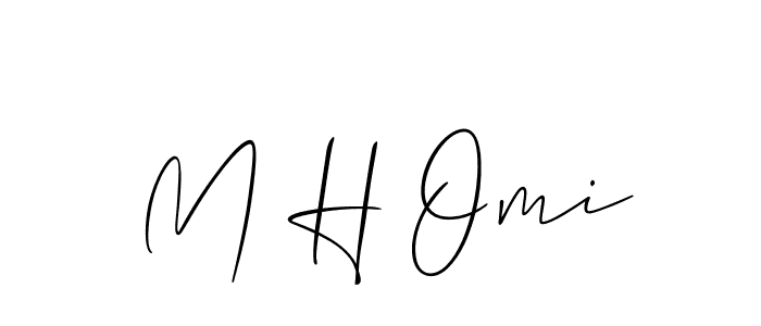How to Draw M H Omi signature style? Allison_Script is a latest design signature styles for name M H Omi. M H Omi signature style 2 images and pictures png