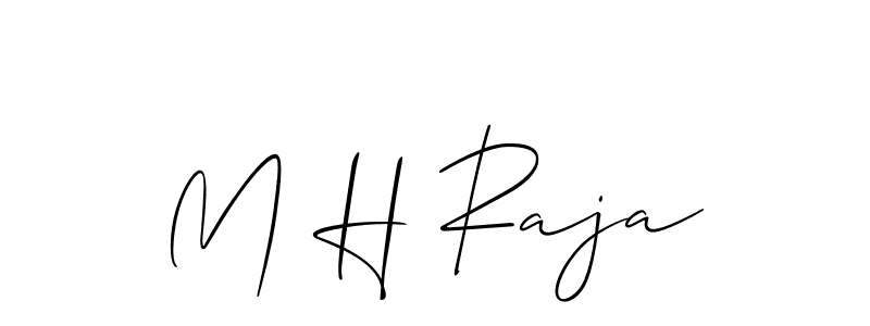 You should practise on your own different ways (Allison_Script) to write your name (M H Raja) in signature. don't let someone else do it for you. M H Raja signature style 2 images and pictures png