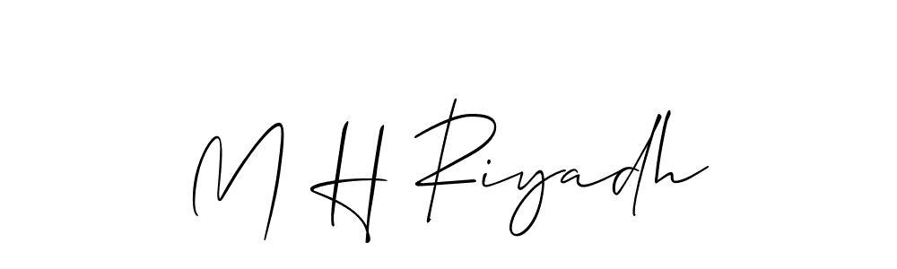 Make a beautiful signature design for name M H Riyadh. With this signature (Allison_Script) style, you can create a handwritten signature for free. M H Riyadh signature style 2 images and pictures png