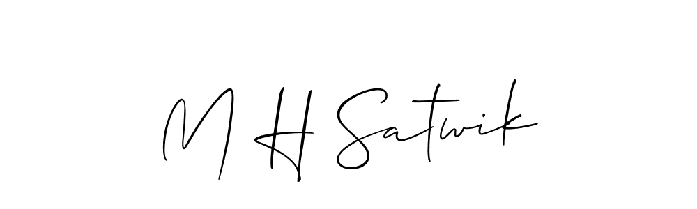 This is the best signature style for the M H Satwik name. Also you like these signature font (Allison_Script). Mix name signature. M H Satwik signature style 2 images and pictures png