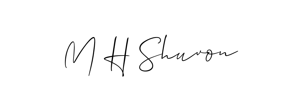 You should practise on your own different ways (Allison_Script) to write your name (M H Shuvon) in signature. don't let someone else do it for you. M H Shuvon signature style 2 images and pictures png