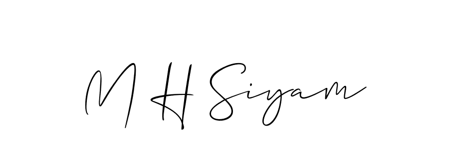 Make a beautiful signature design for name M H Siyam. With this signature (Allison_Script) style, you can create a handwritten signature for free. M H Siyam signature style 2 images and pictures png
