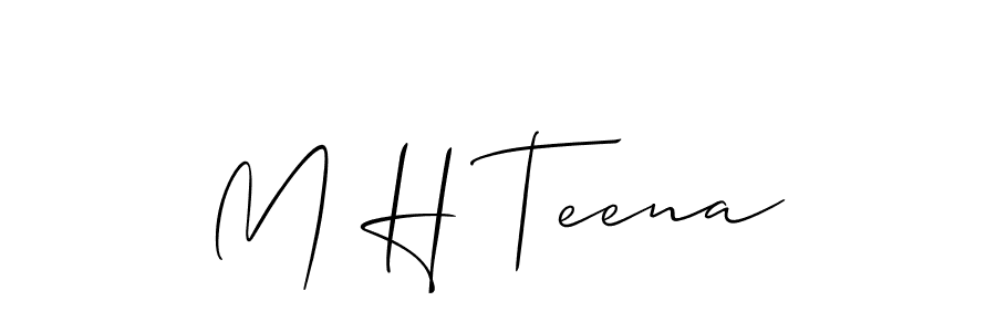 Allison_Script is a professional signature style that is perfect for those who want to add a touch of class to their signature. It is also a great choice for those who want to make their signature more unique. Get M H Teena name to fancy signature for free. M H Teena signature style 2 images and pictures png