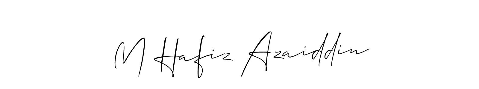 Make a short M Hafiz Azaiddin signature style. Manage your documents anywhere anytime using Allison_Script. Create and add eSignatures, submit forms, share and send files easily. M Hafiz Azaiddin signature style 2 images and pictures png