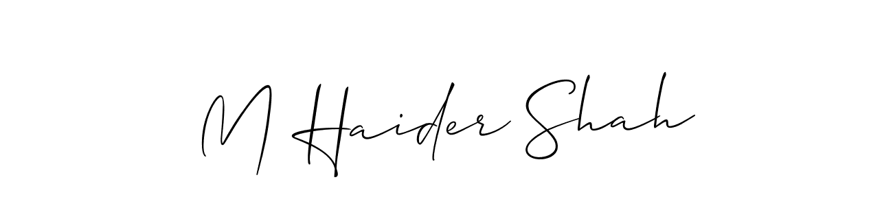 How to make M Haider Shah signature? Allison_Script is a professional autograph style. Create handwritten signature for M Haider Shah name. M Haider Shah signature style 2 images and pictures png