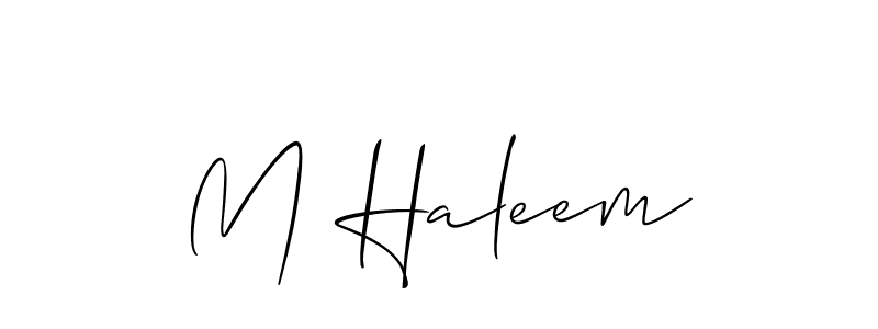 How to make M Haleem name signature. Use Allison_Script style for creating short signs online. This is the latest handwritten sign. M Haleem signature style 2 images and pictures png