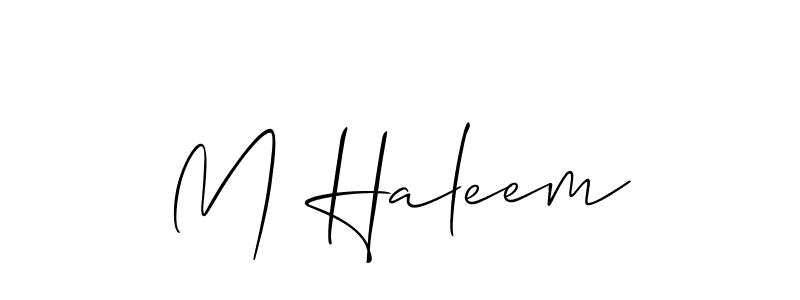 How to make M Haleem signature? Allison_Script is a professional autograph style. Create handwritten signature for M Haleem name. M Haleem signature style 2 images and pictures png