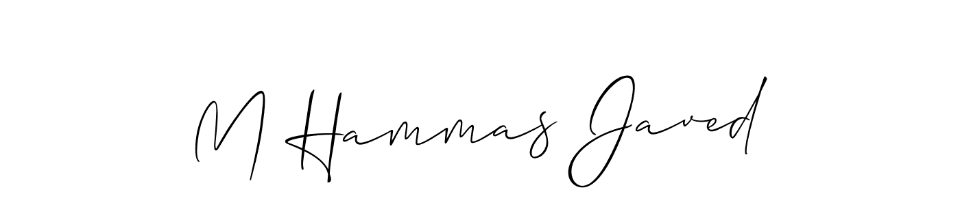 Also we have M Hammas Javed name is the best signature style. Create professional handwritten signature collection using Allison_Script autograph style. M Hammas Javed signature style 2 images and pictures png
