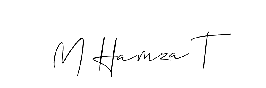 Allison_Script is a professional signature style that is perfect for those who want to add a touch of class to their signature. It is also a great choice for those who want to make their signature more unique. Get M Hamza T name to fancy signature for free. M Hamza T signature style 2 images and pictures png