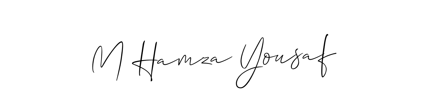 Use a signature maker to create a handwritten signature online. With this signature software, you can design (Allison_Script) your own signature for name M Hamza Yousaf. M Hamza Yousaf signature style 2 images and pictures png