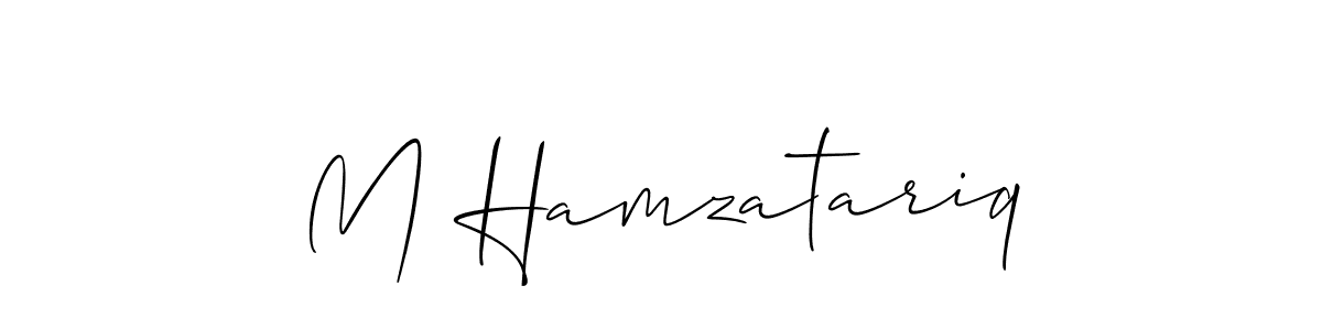 Use a signature maker to create a handwritten signature online. With this signature software, you can design (Allison_Script) your own signature for name M Hamzatariq. M Hamzatariq signature style 2 images and pictures png