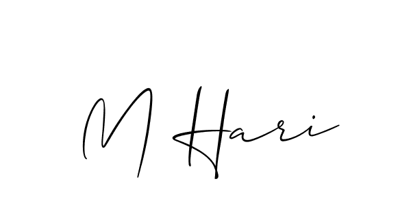 It looks lik you need a new signature style for name M Hari. Design unique handwritten (Allison_Script) signature with our free signature maker in just a few clicks. M Hari signature style 2 images and pictures png