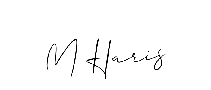 Allison_Script is a professional signature style that is perfect for those who want to add a touch of class to their signature. It is also a great choice for those who want to make their signature more unique. Get M Haris name to fancy signature for free. M Haris signature style 2 images and pictures png