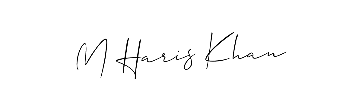 Design your own signature with our free online signature maker. With this signature software, you can create a handwritten (Allison_Script) signature for name M Haris Khan. M Haris Khan signature style 2 images and pictures png