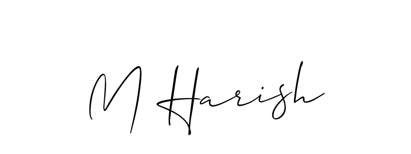 How to make M Harish name signature. Use Allison_Script style for creating short signs online. This is the latest handwritten sign. M Harish signature style 2 images and pictures png