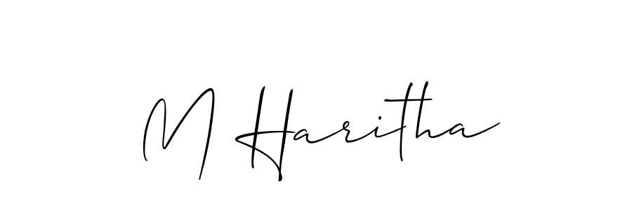Also we have M Haritha name is the best signature style. Create professional handwritten signature collection using Allison_Script autograph style. M Haritha signature style 2 images and pictures png