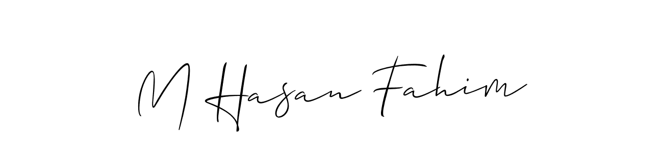 This is the best signature style for the M Hasan Fahim name. Also you like these signature font (Allison_Script). Mix name signature. M Hasan Fahim signature style 2 images and pictures png