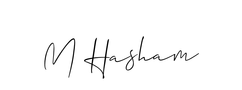 Make a beautiful signature design for name M Hasham. With this signature (Allison_Script) style, you can create a handwritten signature for free. M Hasham signature style 2 images and pictures png