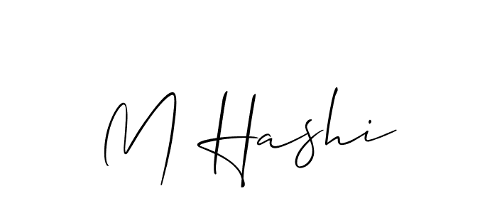 The best way (Allison_Script) to make a short signature is to pick only two or three words in your name. The name M Hashi include a total of six letters. For converting this name. M Hashi signature style 2 images and pictures png