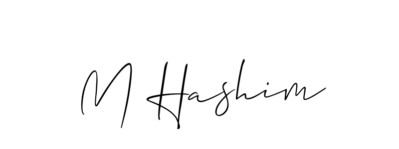 Create a beautiful signature design for name M Hashim. With this signature (Allison_Script) fonts, you can make a handwritten signature for free. M Hashim signature style 2 images and pictures png