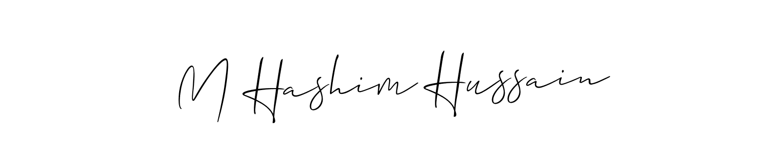 Create a beautiful signature design for name M Hashim Hussain. With this signature (Allison_Script) fonts, you can make a handwritten signature for free. M Hashim Hussain signature style 2 images and pictures png