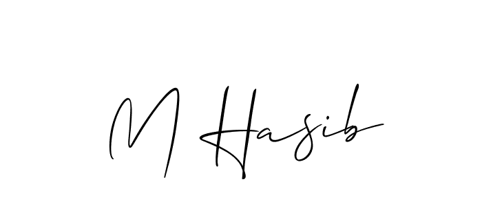 Also we have M Hasib name is the best signature style. Create professional handwritten signature collection using Allison_Script autograph style. M Hasib signature style 2 images and pictures png