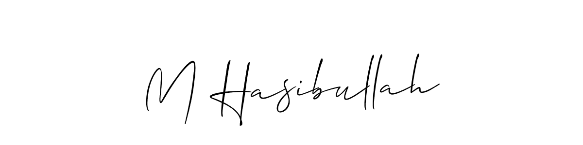 Design your own signature with our free online signature maker. With this signature software, you can create a handwritten (Allison_Script) signature for name M Hasibullah. M Hasibullah signature style 2 images and pictures png