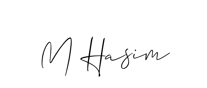 You should practise on your own different ways (Allison_Script) to write your name (M Hasim) in signature. don't let someone else do it for you. M Hasim signature style 2 images and pictures png