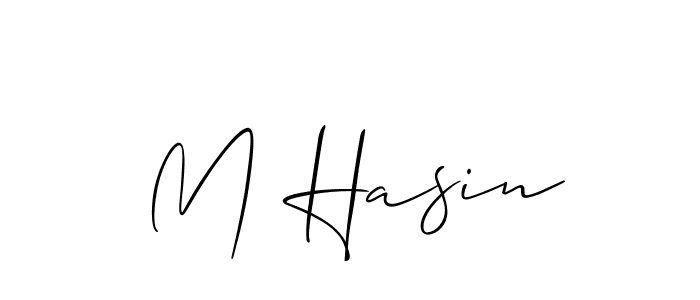 Also You can easily find your signature by using the search form. We will create M Hasin name handwritten signature images for you free of cost using Allison_Script sign style. M Hasin signature style 2 images and pictures png
