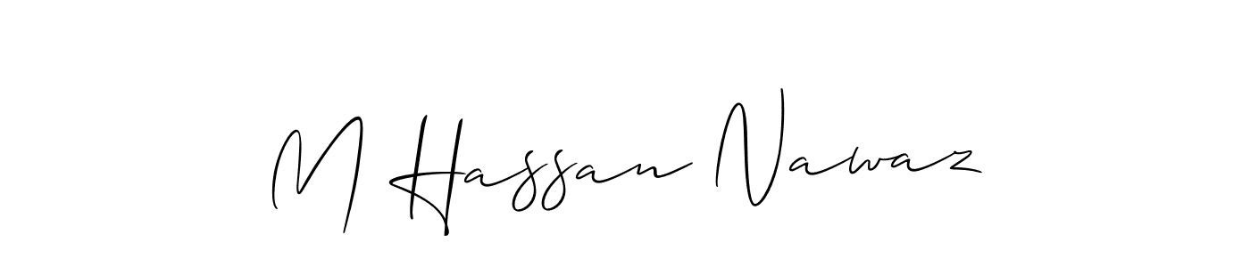 You should practise on your own different ways (Allison_Script) to write your name (M Hassan Nawaz) in signature. don't let someone else do it for you. M Hassan Nawaz signature style 2 images and pictures png