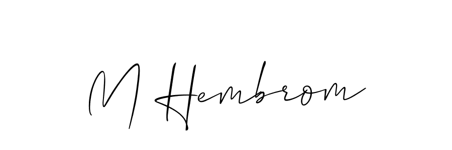 Make a beautiful signature design for name M Hembrom. Use this online signature maker to create a handwritten signature for free. M Hembrom signature style 2 images and pictures png