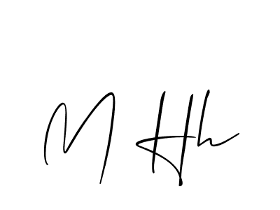 The best way (Allison_Script) to make a short signature is to pick only two or three words in your name. The name M Hh include a total of six letters. For converting this name. M Hh signature style 2 images and pictures png