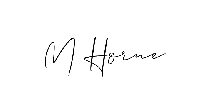Make a beautiful signature design for name M Horne. With this signature (Allison_Script) style, you can create a handwritten signature for free. M Horne signature style 2 images and pictures png