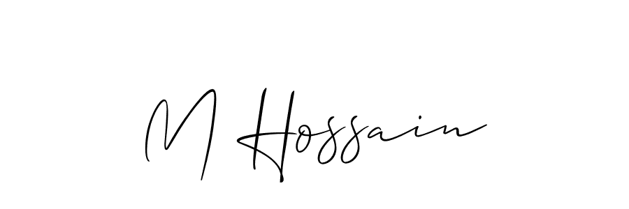 Create a beautiful signature design for name M Hossain. With this signature (Allison_Script) fonts, you can make a handwritten signature for free. M Hossain signature style 2 images and pictures png