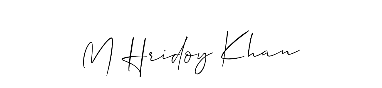 Also You can easily find your signature by using the search form. We will create M Hridoy Khan name handwritten signature images for you free of cost using Allison_Script sign style. M Hridoy Khan signature style 2 images and pictures png